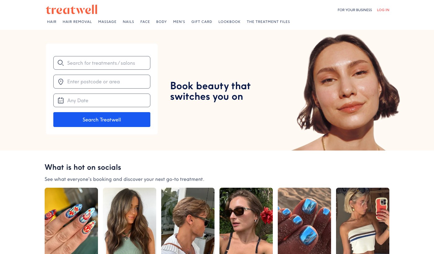 Treatwell salon software screenshot